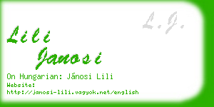 lili janosi business card