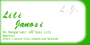 lili janosi business card